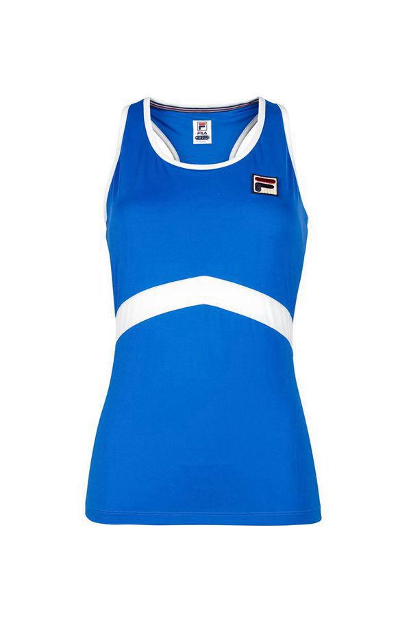 Fila Heritage Racerback Women's Tank Top - White/Fluorescent Blue,NZ 198-82679